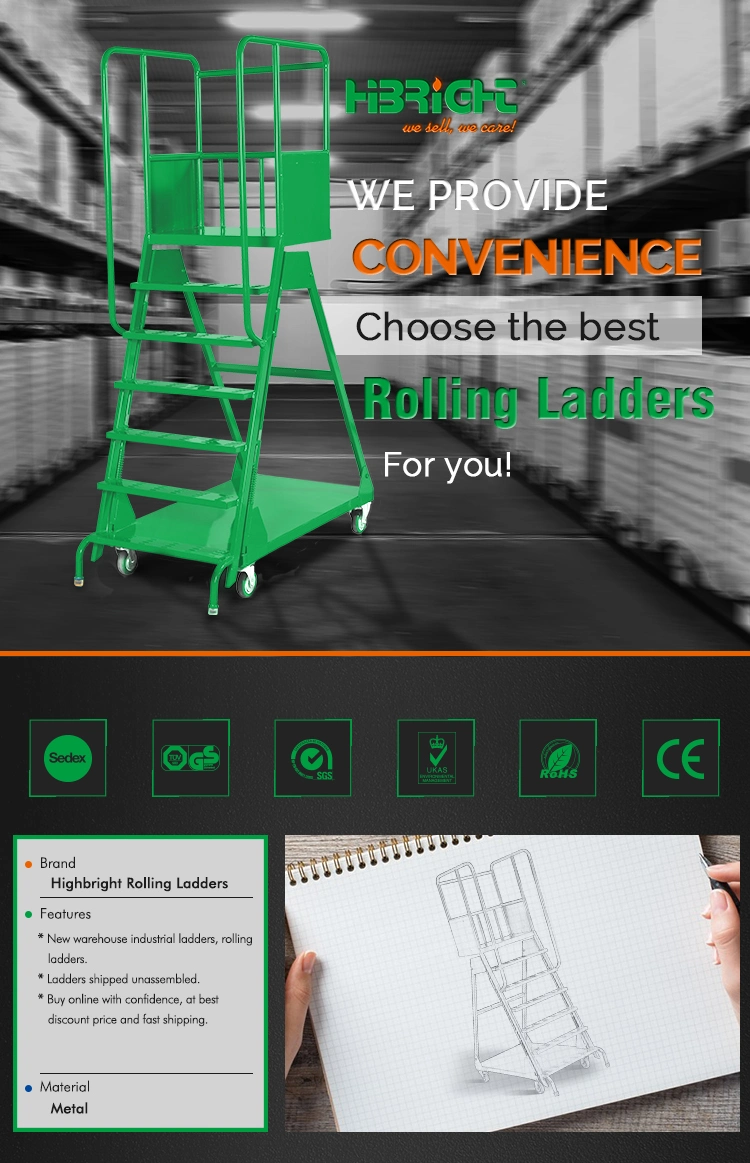 3-Step Ladder High Quality Warehouse Ladder Truck Cart